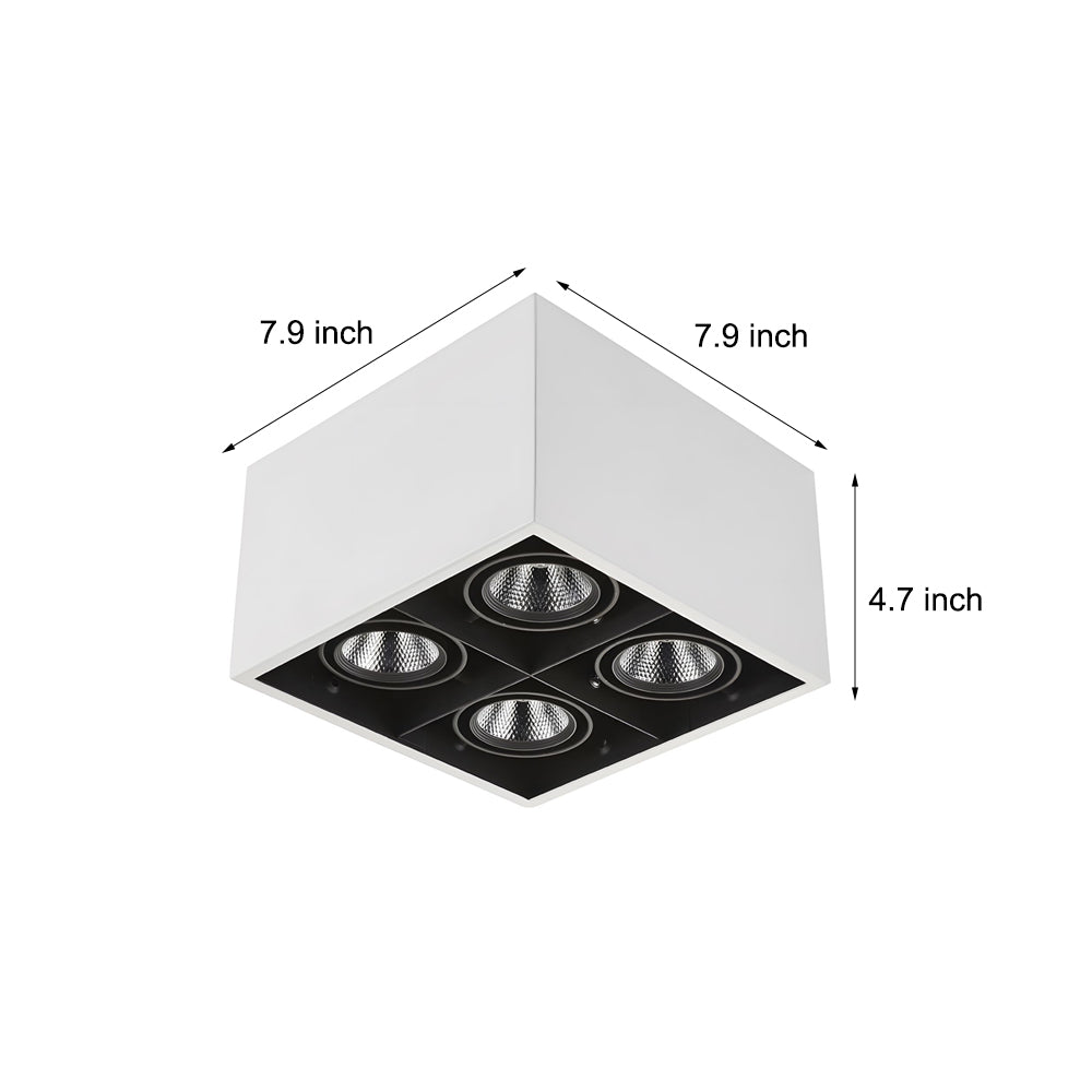 adjustable 4 head led flush mount cube ceiling spotlights 712w
