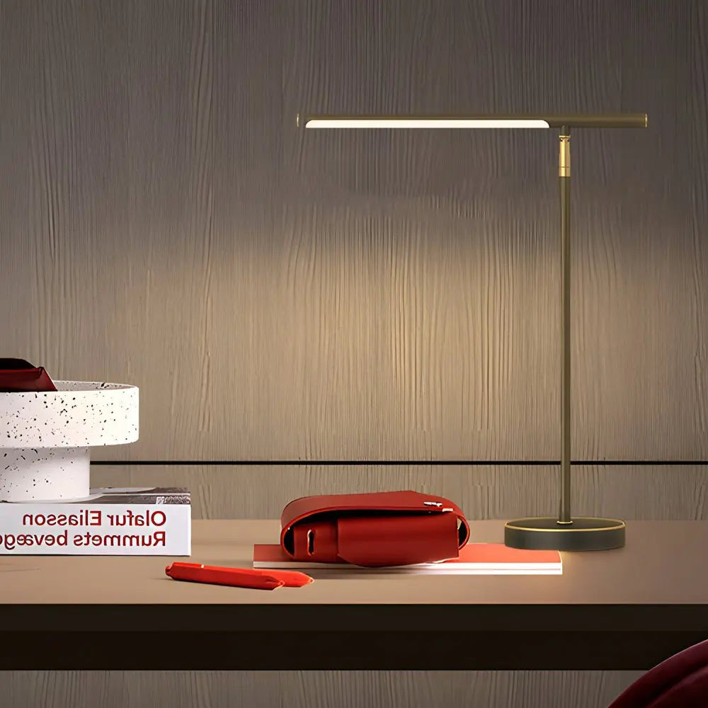 Adjustable Angle Copper and Brass LED Desk Lamp for Home Office Lighting Luxe
