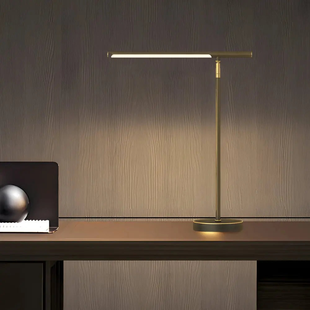 Adjustable Angle Copper and Brass LED Desk Lamp for Home Office Lighting Luxe