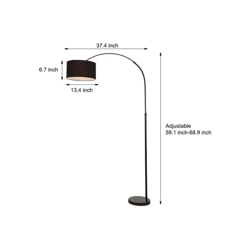 Adjustable Arc Floor Lamp with Marble Base and Shaded Design Luxe