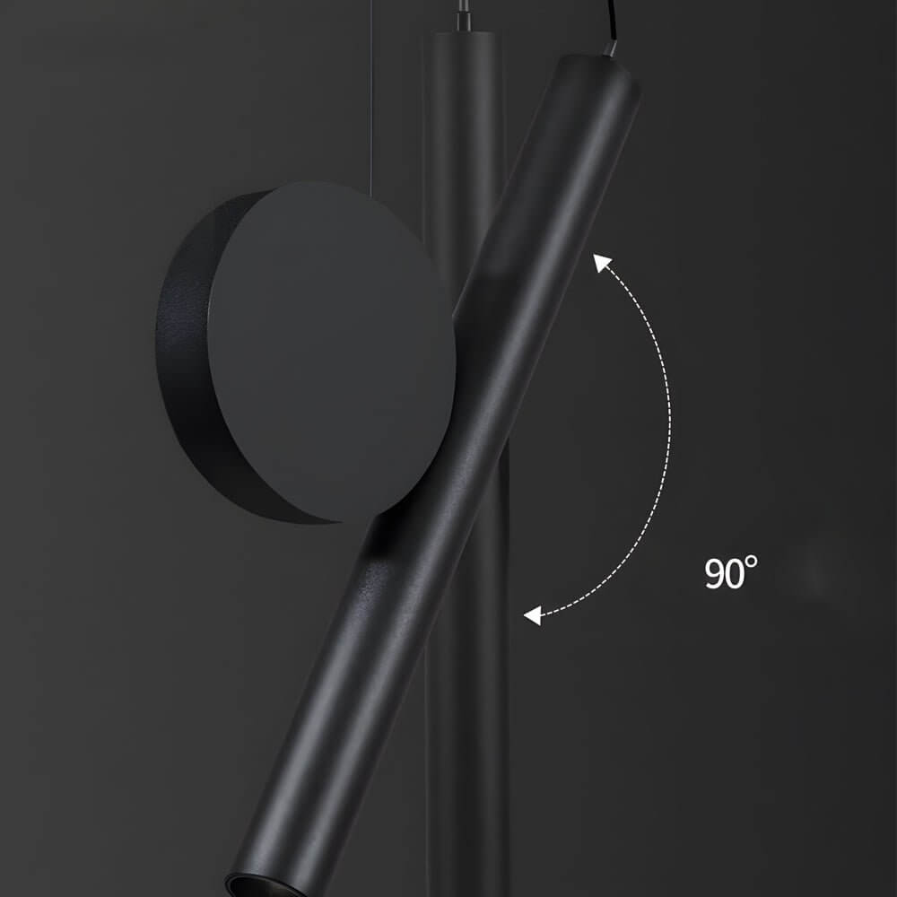 adjustable black cylinder pendant light for kitchen island tube spotlight fixture