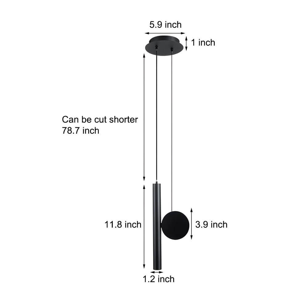 adjustable black cylinder pendant light for kitchen island tube spotlight fixture