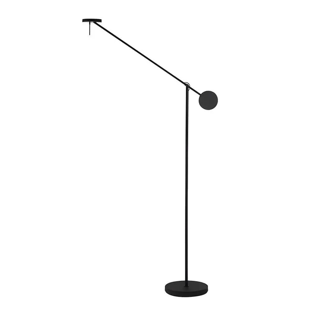 Adjustable Black Invisible LED Floor Lamp with Arm Luxe