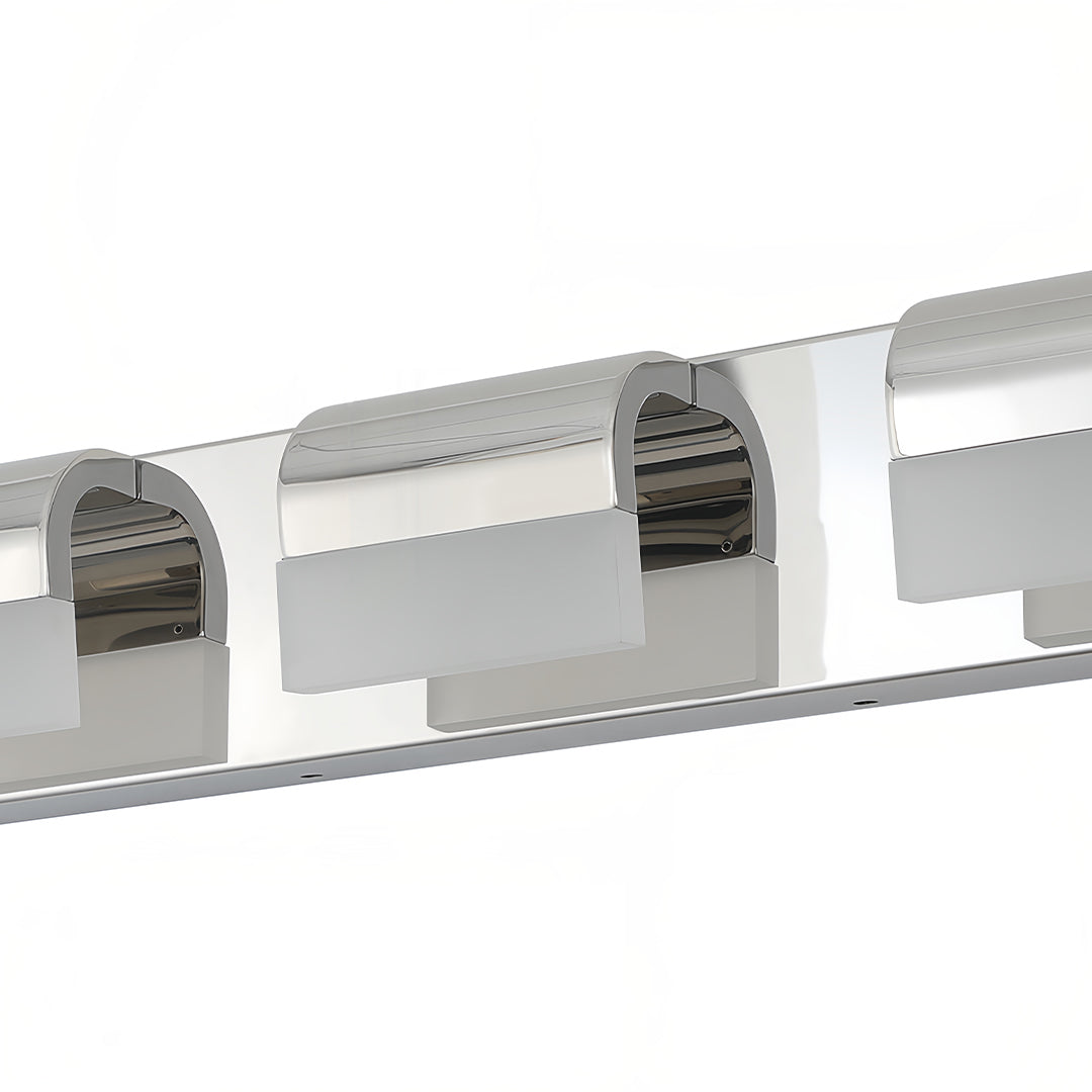 Modern Bathroom Vanity Light — Black Iron, White Acrylic, Integrated LED 6000K, 3- to 6-Light