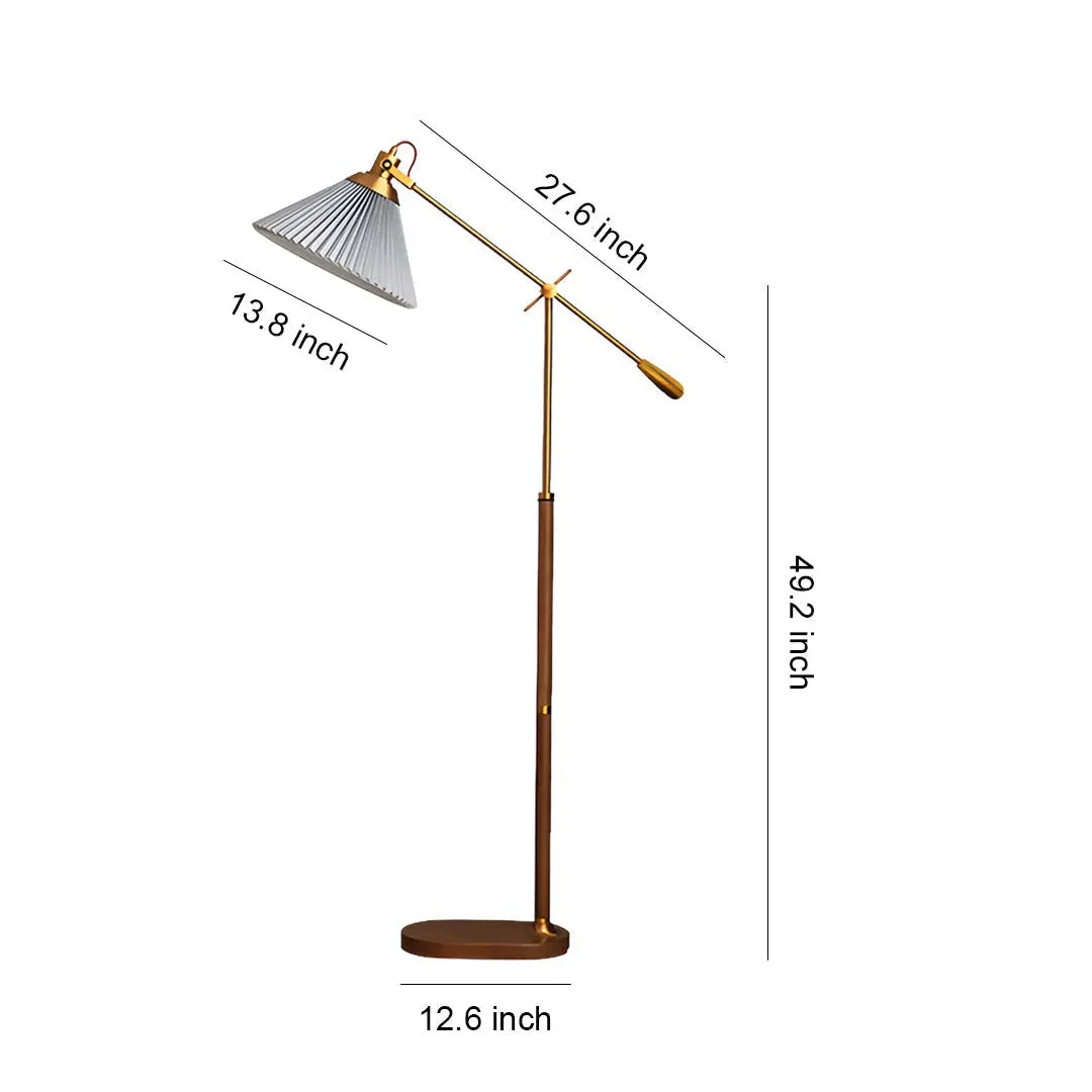 Retro Adjustable Floor Reading Lamp with Swing Arm for Bedroom Tasks Luxe
