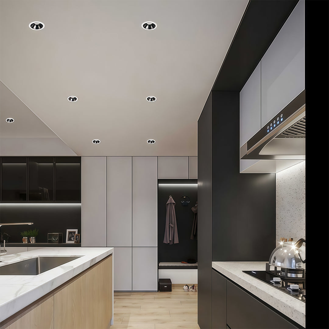 Adjustable Recessed Downlight — Anti-Glare Honeycomb Mesh, COB LED, 7W / 10W / 15W, 3000K / 4000K / 6000K, Black or White