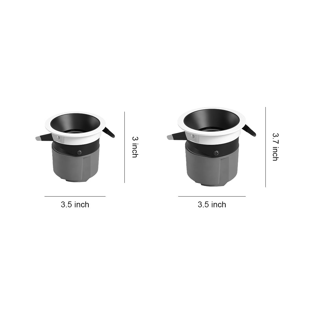 Adjustable Recessed Downlight — Anti-Glare Honeycomb Mesh, COB LED, 7W / 10W / 15W, 3000K / 4000K / 6000K, Black or White