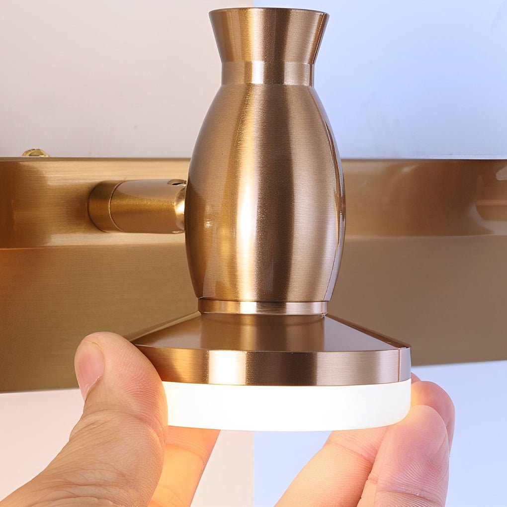 Gold LED Bathroom Vanity Light — Polished Gold, 180° Rotatable Heads, 3-Light / 4-Light