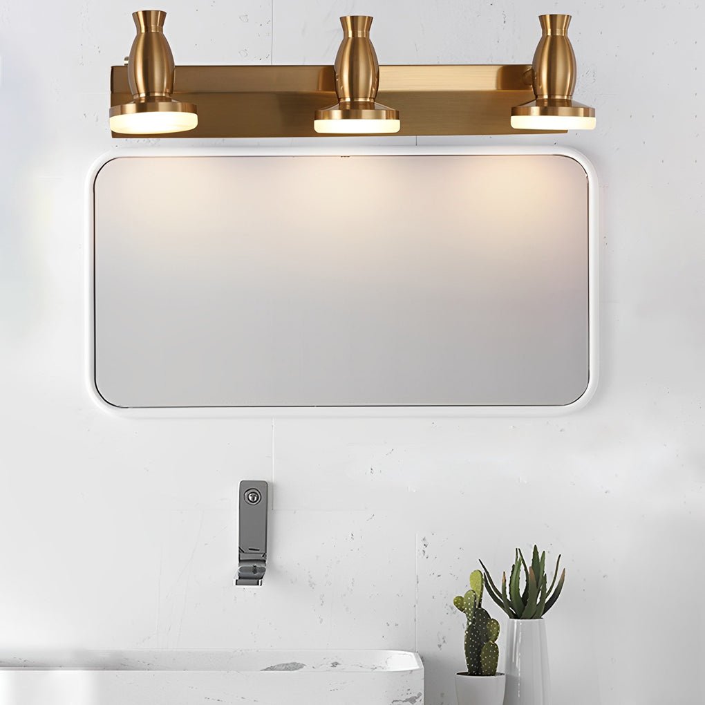 Gold LED Bathroom Vanity Light — Polished Gold, 180° Rotatable Heads, 3-Light / 4-Light