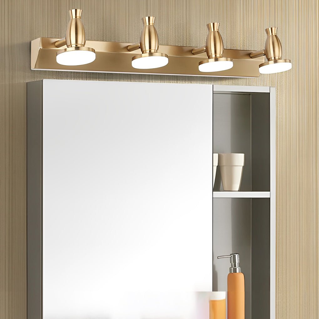Gold LED Bathroom Vanity Light — Polished Gold, 180° Rotatable Heads, 3-Light / 4-Light