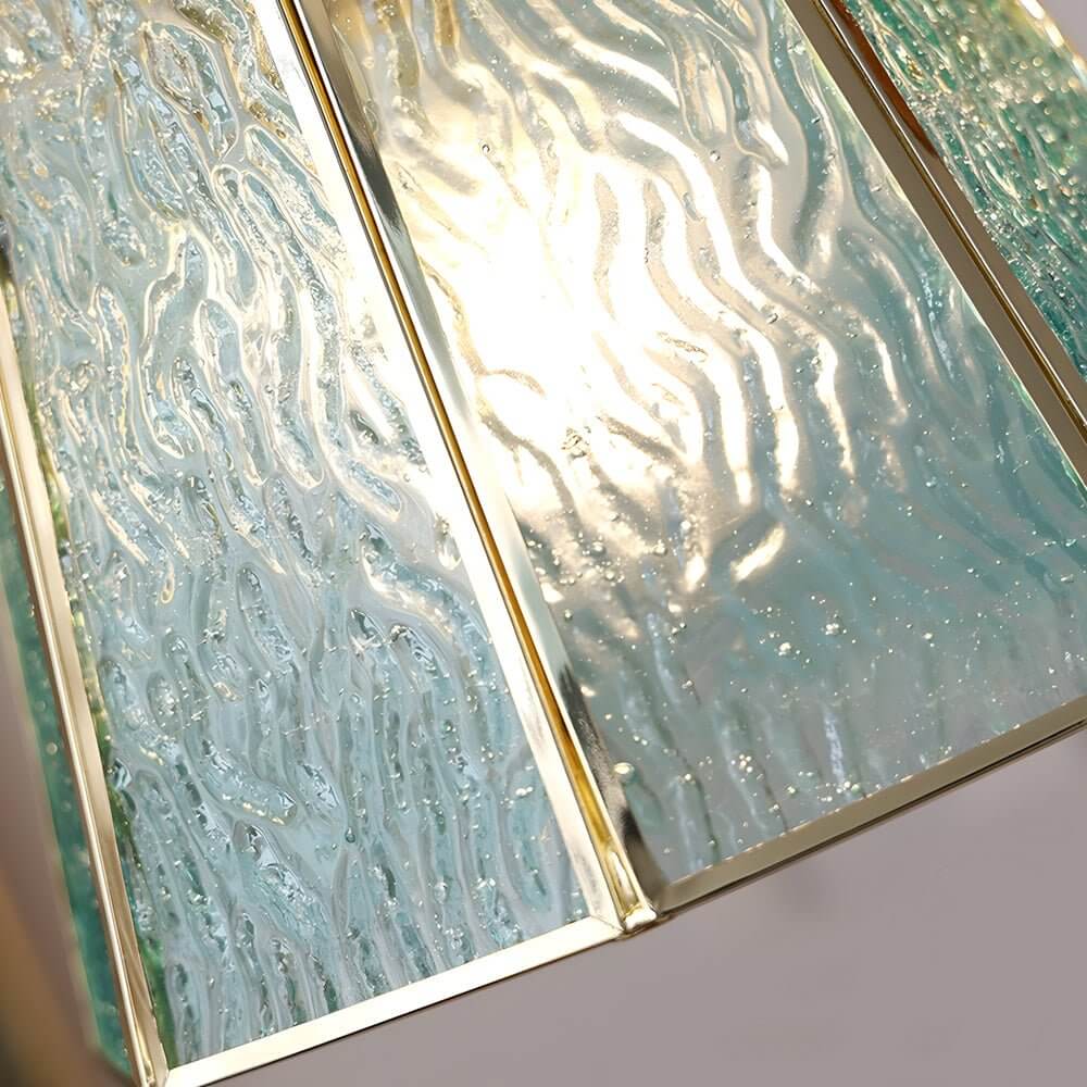 adjustable height elegant 4w led pendant light with brass and glass polygonal design
