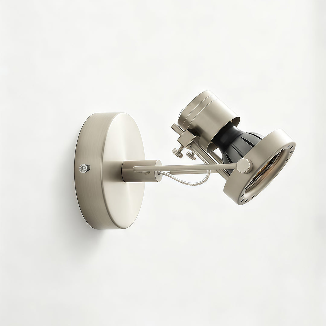 Geometric Industrial Down-Light Wall Sconce — Silver Die-Cast Aluminum, 7W LED, Three-Color Temperature