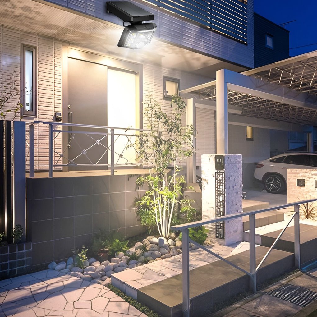 adjustable led solar outdoor wall lamp with motion sensor spotlight