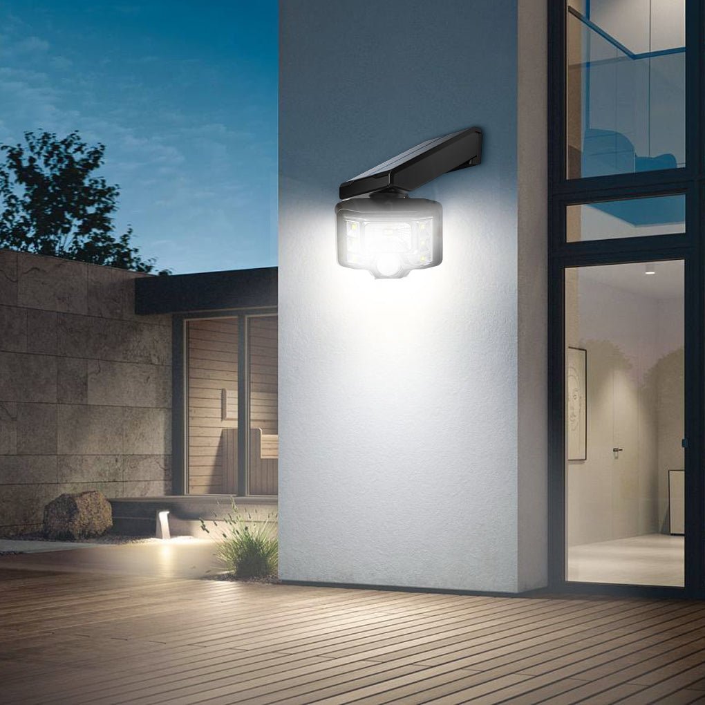 adjustable led solar outdoor wall lamp with motion sensor spotlight