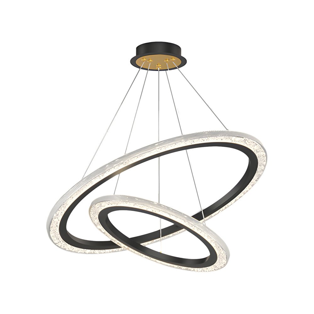 adjustable luxury 3 step dimming modern chandelier with 23 rings hanging lights