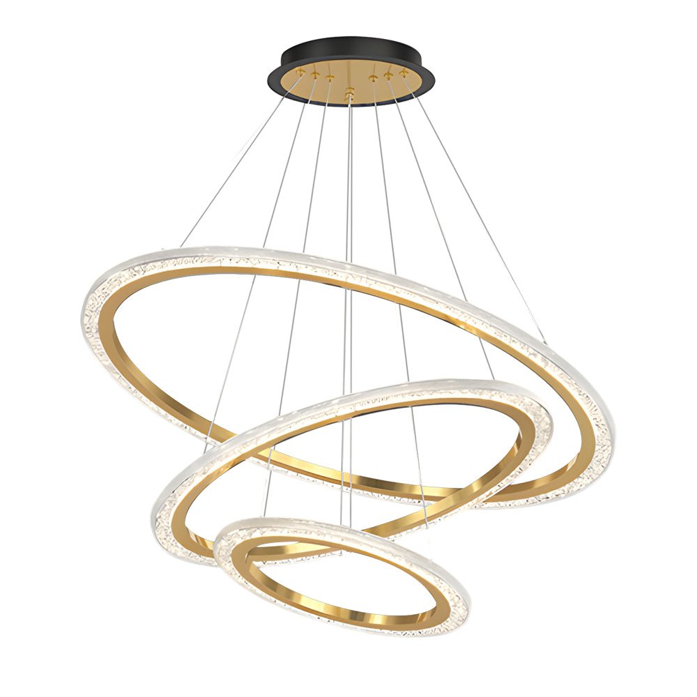 adjustable luxury 3 step dimming modern chandelier with 23 rings hanging lights