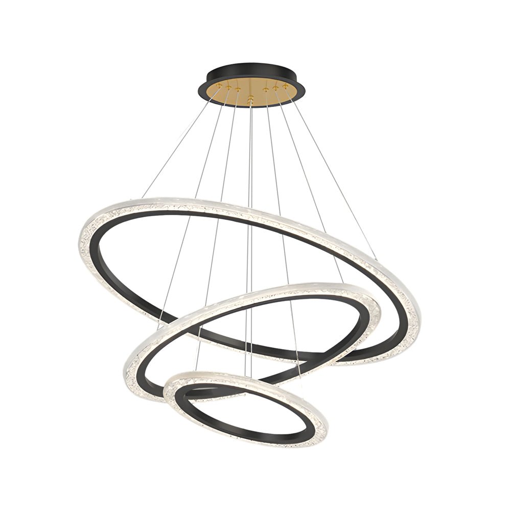 adjustable luxury 3 step dimming modern chandelier with 23 rings hanging lights