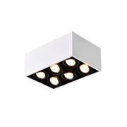 adjustable rectangle 6 head flush mount ceiling spotlight