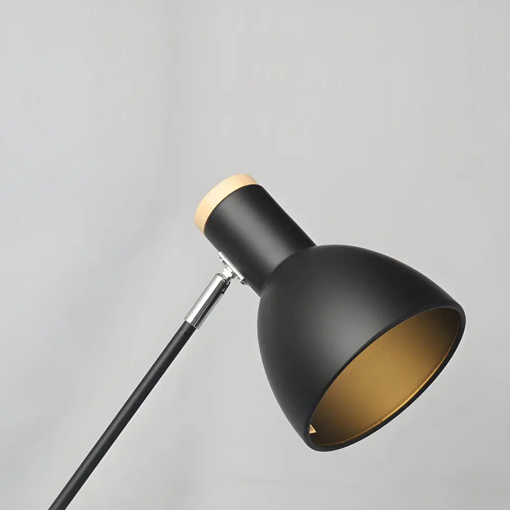 Modern Adjustable Rotatable Reading Desk Lamp in Wood and Metal Luxe