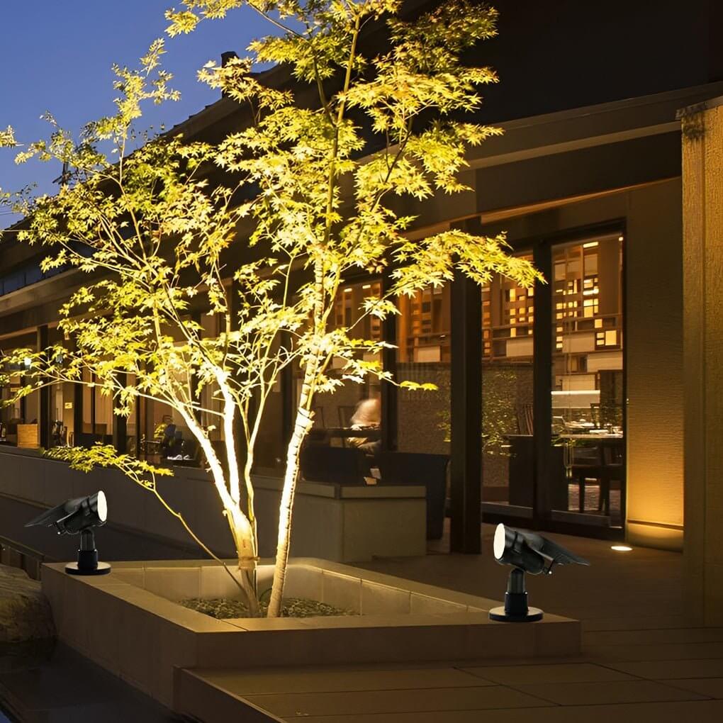 adjustable solar powered outdoor spotlights for tree lighting
