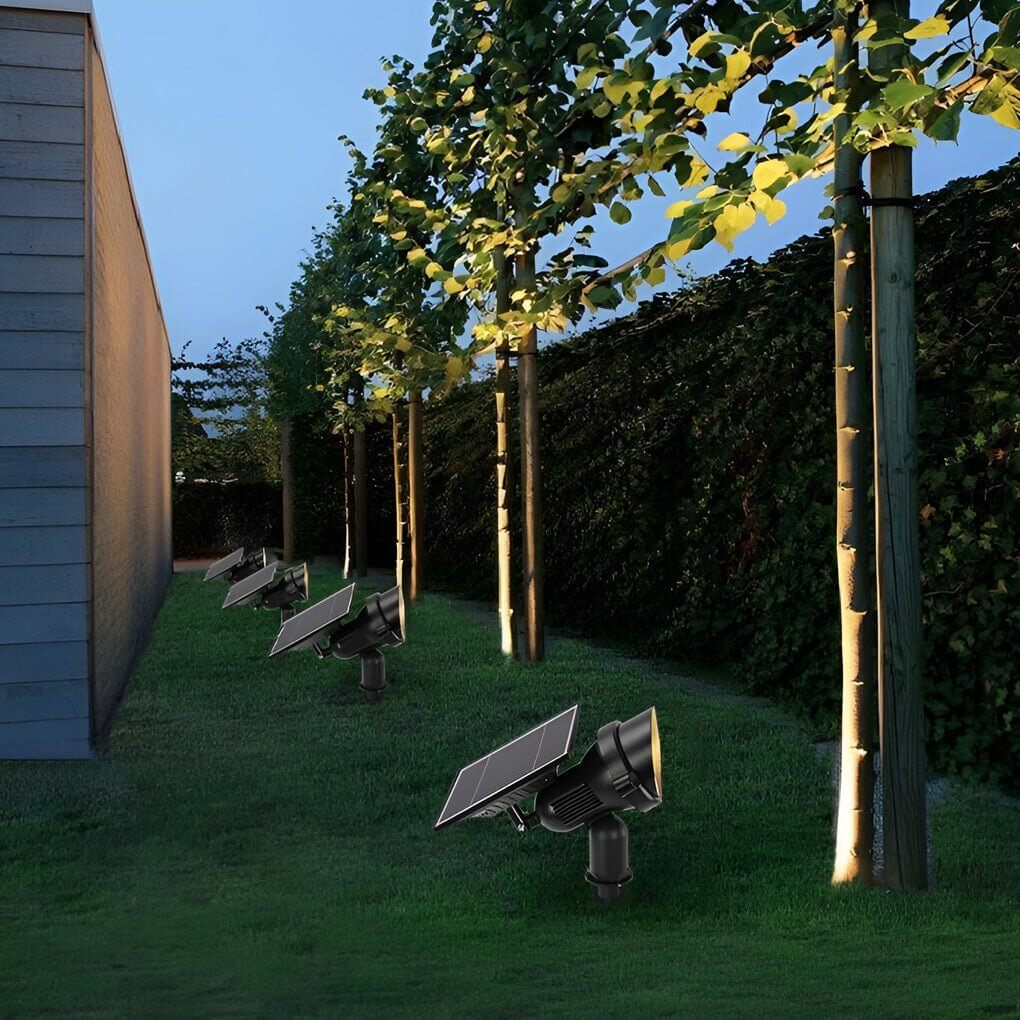 adjustable solar powered outdoor spotlights for tree lighting