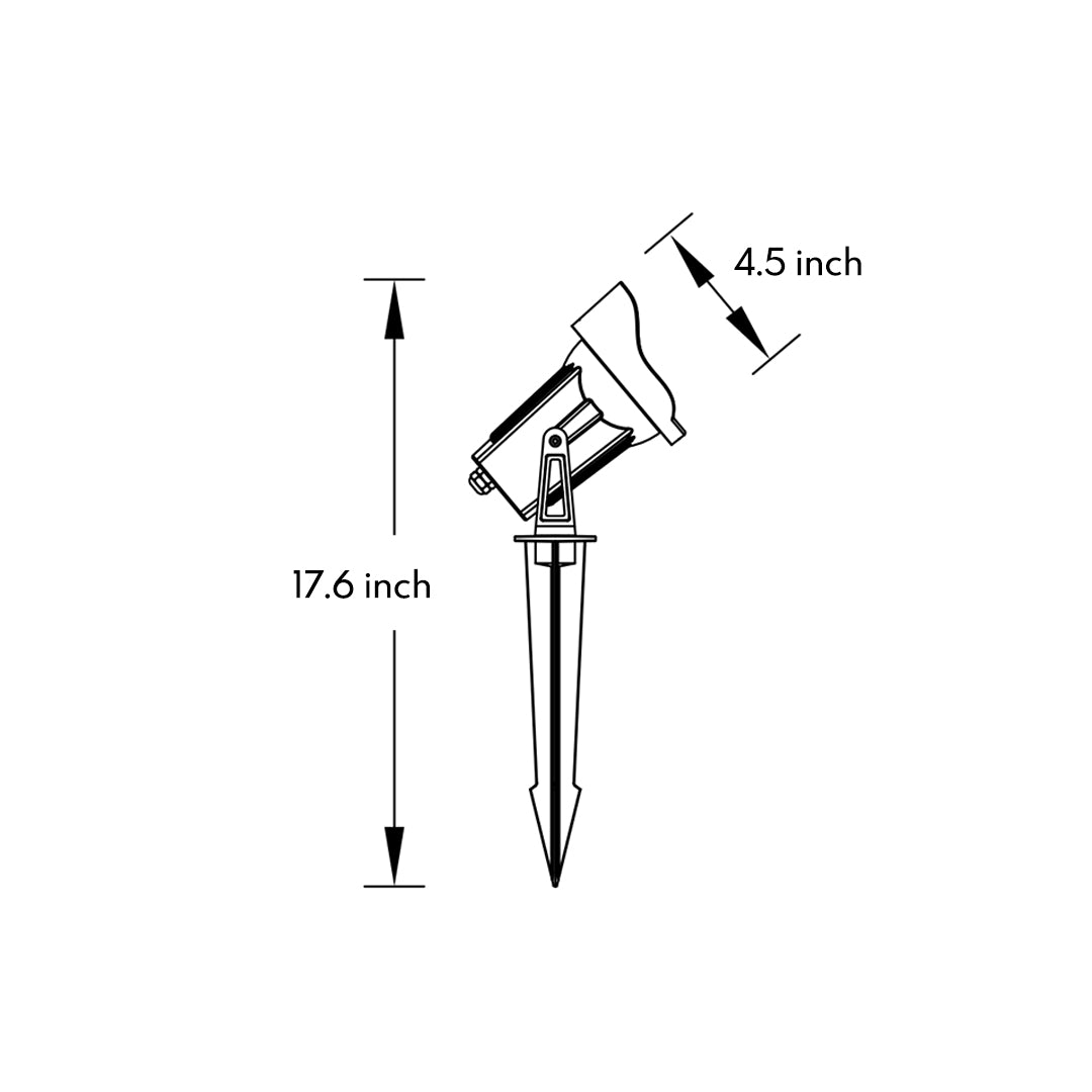 Minimalist Outdoor Spike Spotlight — Die-Cast Aluminum, 8W LED, 3000K, IP65 Weatherproof