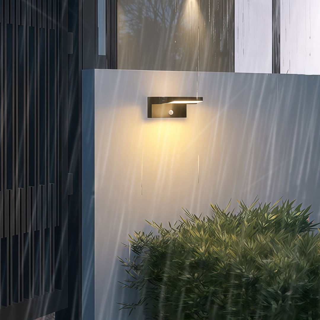 Minimalist Adjustable Outdoor Wall Sconce — Aluminum, 12.5W LED, 340° Rotation, IP54, Motion Sensor Option