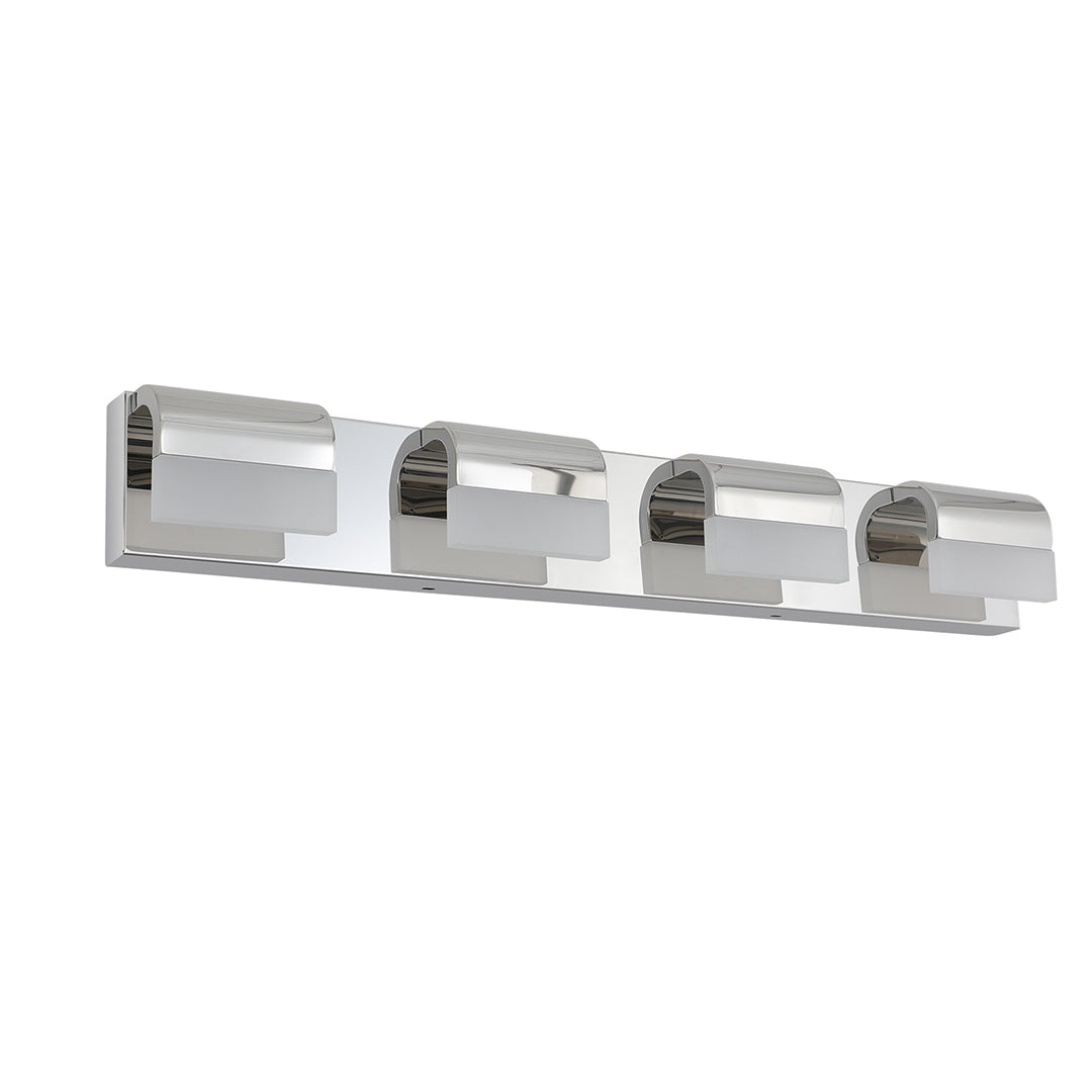 Modern Bathroom Vanity Light — Black Iron, White Acrylic, Integrated LED 6000K, 3- to 6-Light