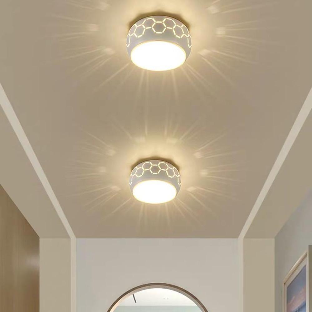 Globe Drum Flush-Mount Ceiling Light — Metal and Acrylic, LED, 5W, Warm White / White / RGB, Modern Lantern Design