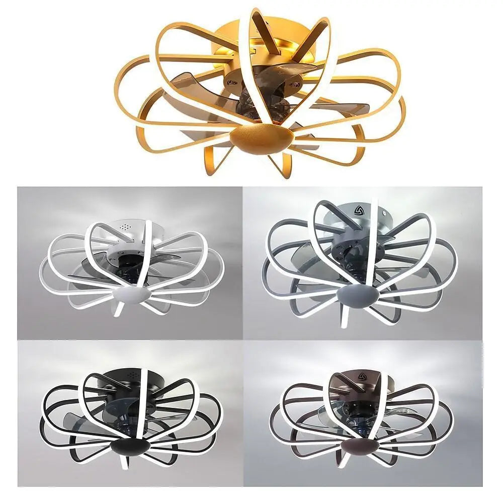 Modern 5-Blade Ceiling Fans with Surrounding LED Lights Luxe