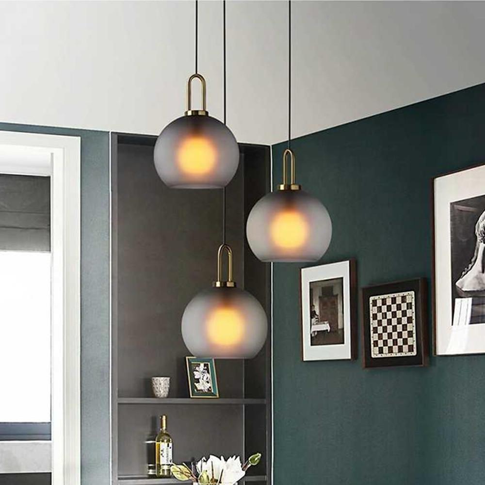 Industrial Globe Mini Pendant — Electroplated Metal and Glass, 1-Light E26/E27, 10" Diameter, 59" Adjustable Cord