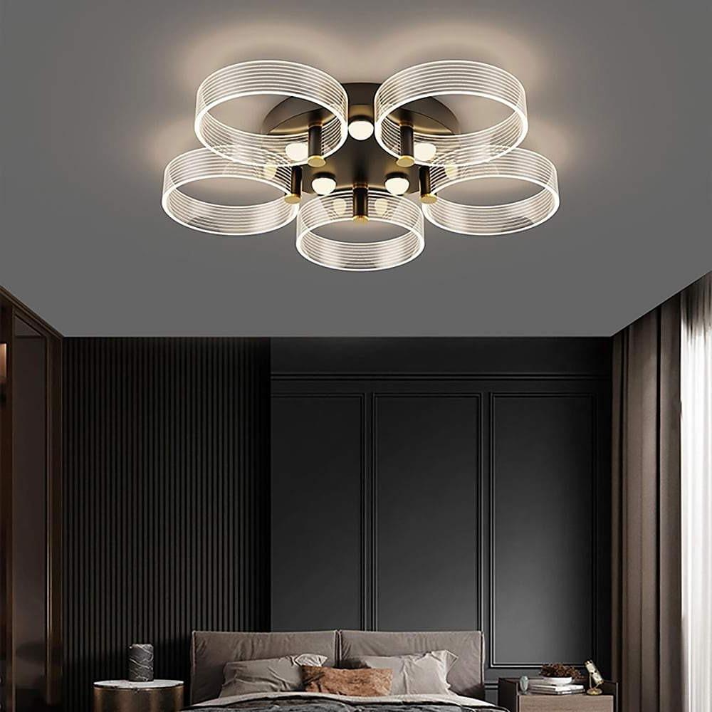 Modernist Circles LED Flush-Mount Ceiling Light — Metal, 3/5/7/12-Light, 20"–31", Warm White or Daylight