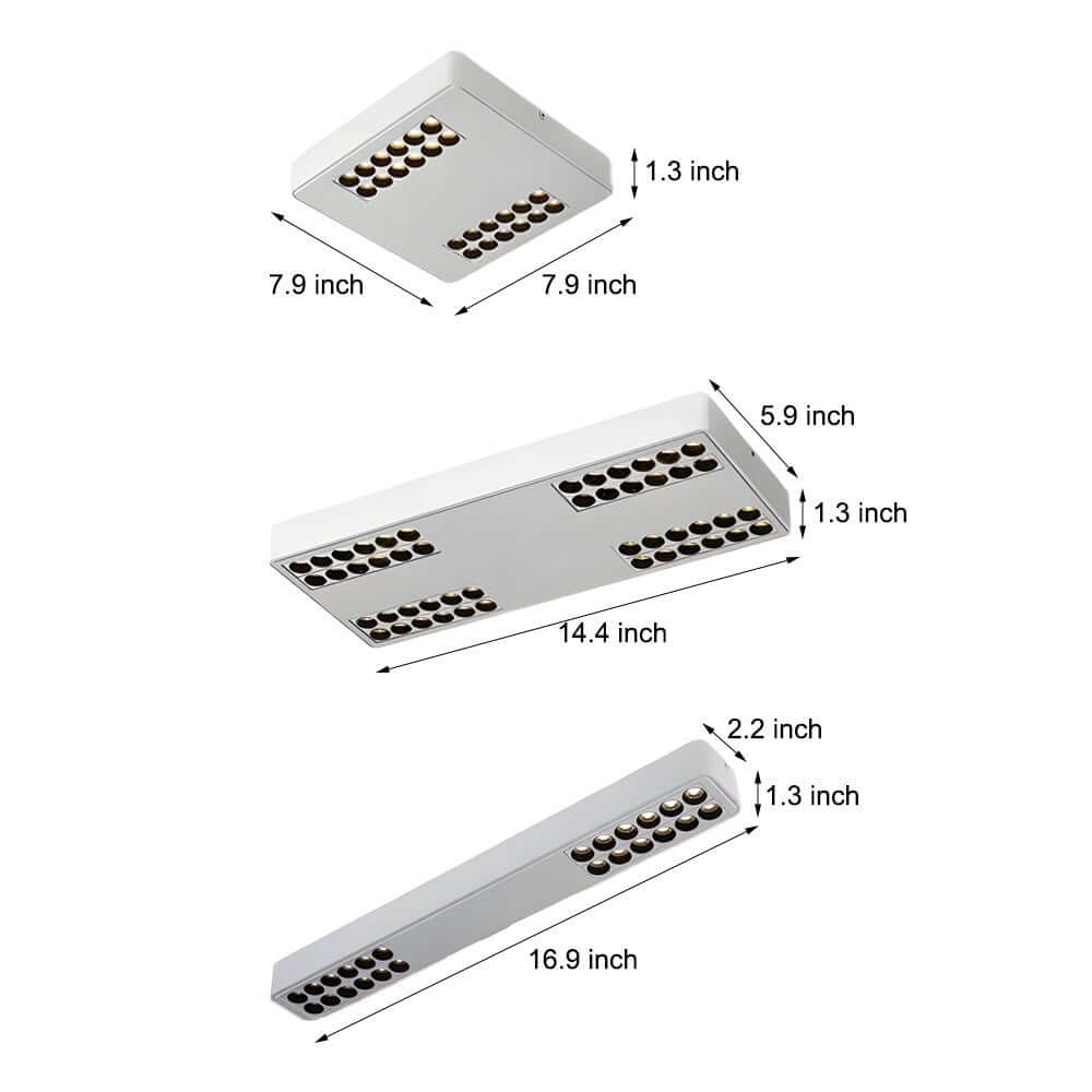 aluminum led flush mount ceiling downlight squarerectangle design