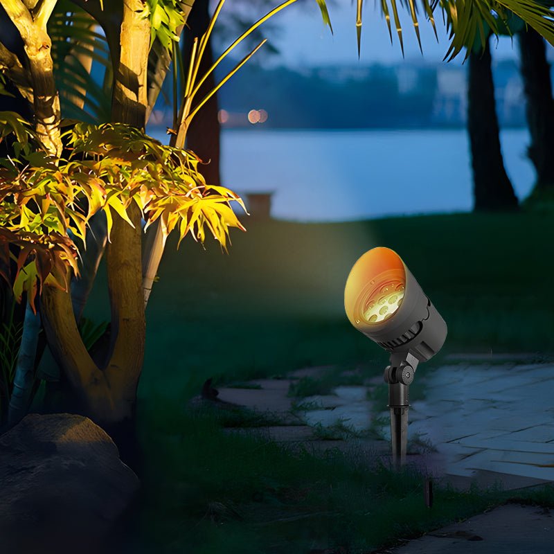 Adjustable Black Modern Outdoor Spotlights with Shade - Waterproof Aluminum LED Design