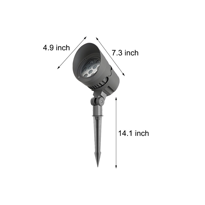 Adjustable Modern Outdoor Spotlight — Black Die-Cast Aluminum, 18W LED, IP65 Weatherproof