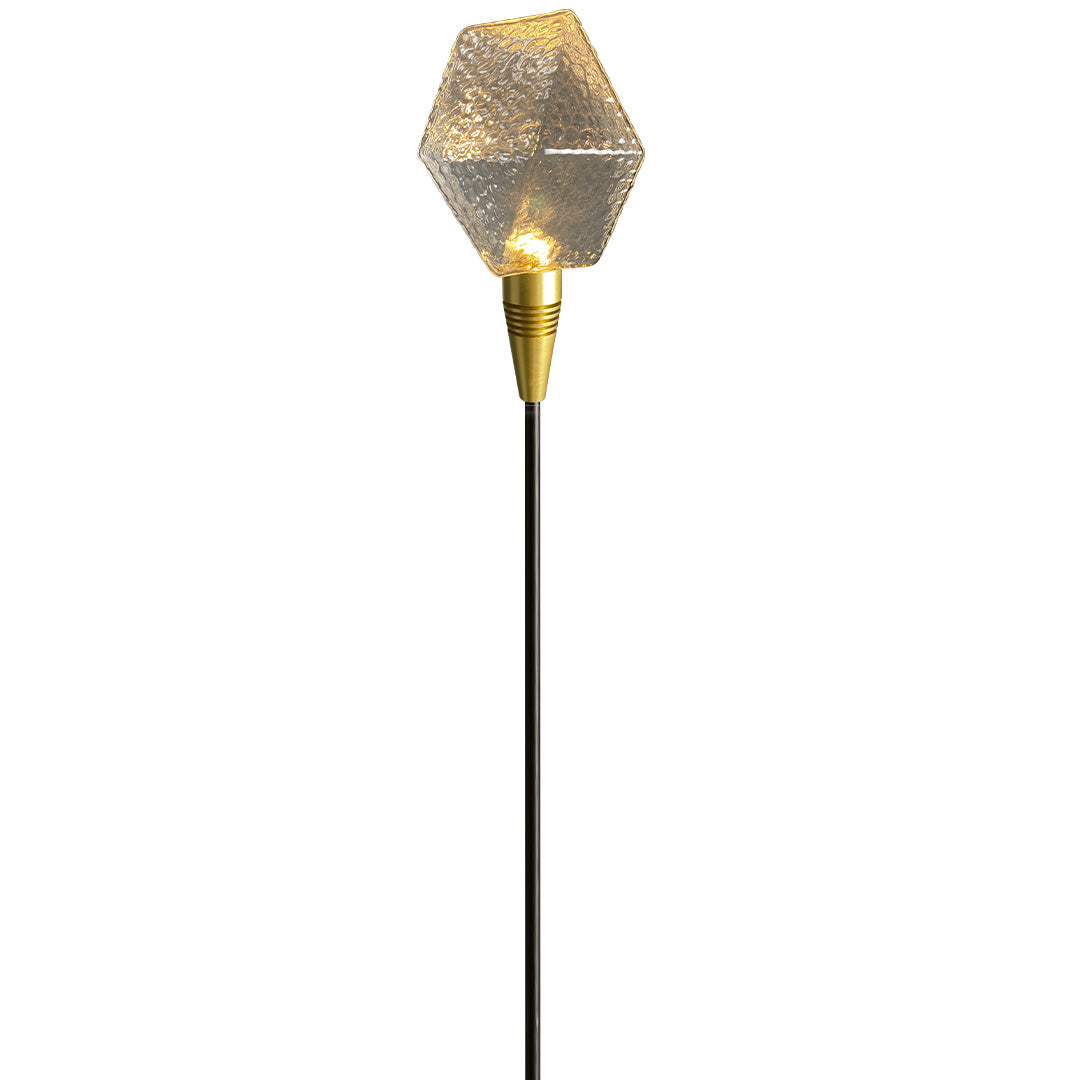 Diamond-Cut Glass Sphere Path Light — Aluminum, 2W LED, IP65, Adjustable Height, DC24V Hardwired