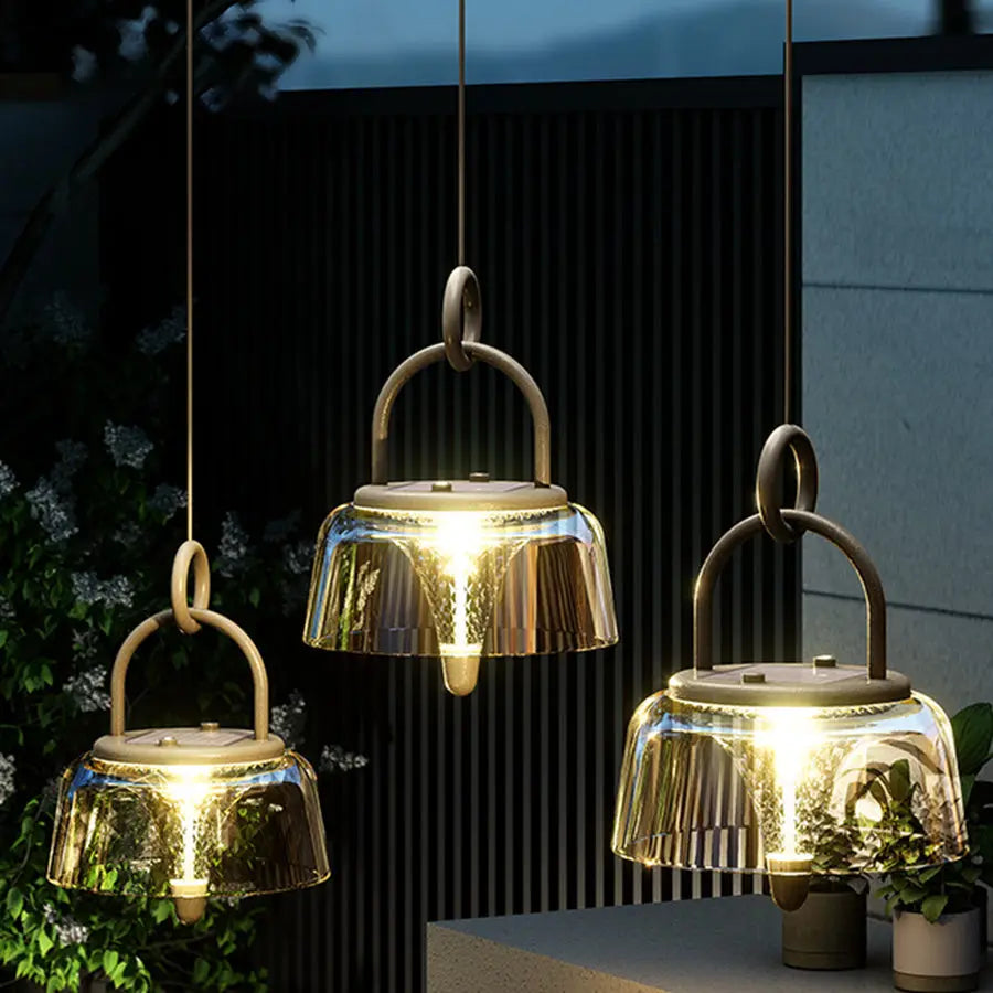 Solar-Powered Clear LED Pendant Lights Luxe