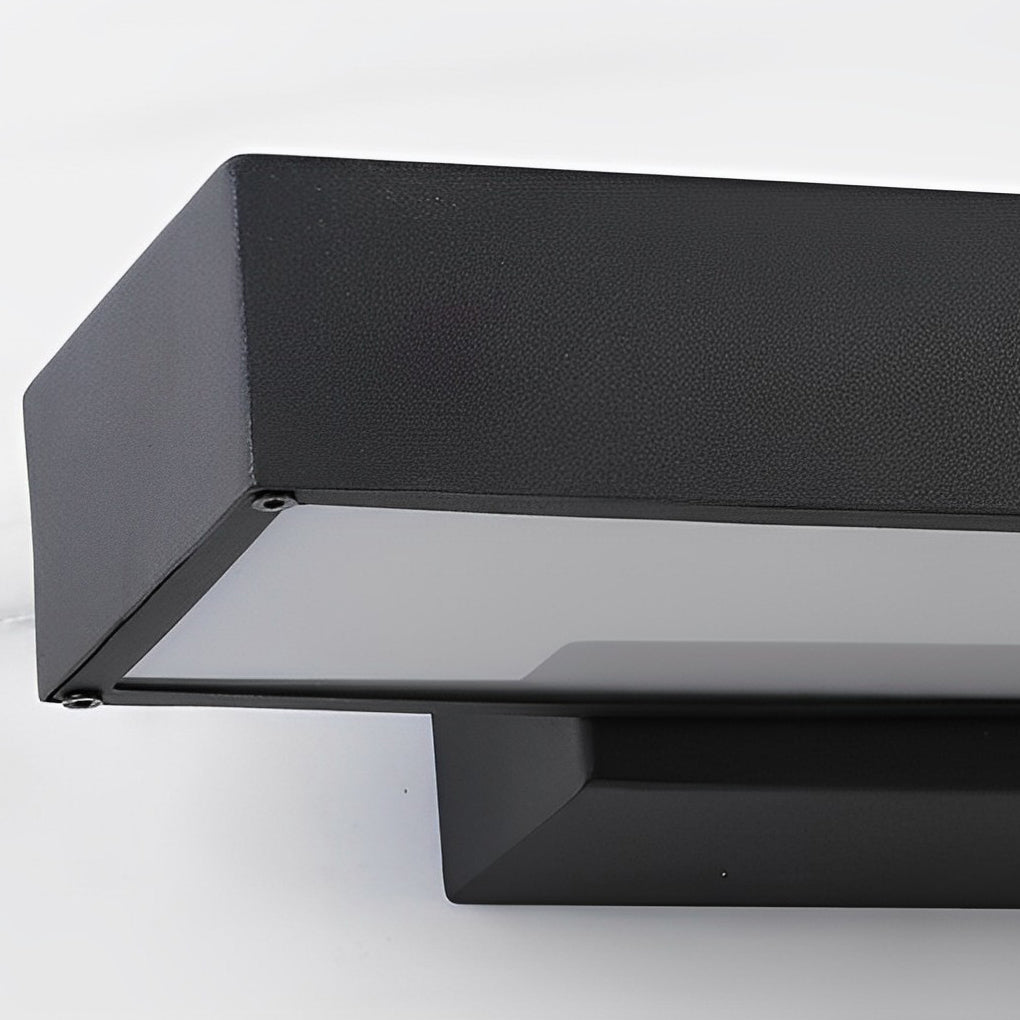 Rectangular LED Linear Outdoor Wall Sconce — Black Matte Stainless Steel, Motion Sensor, IP65, 4000K, Hardwired, 20W / 30W / 40W