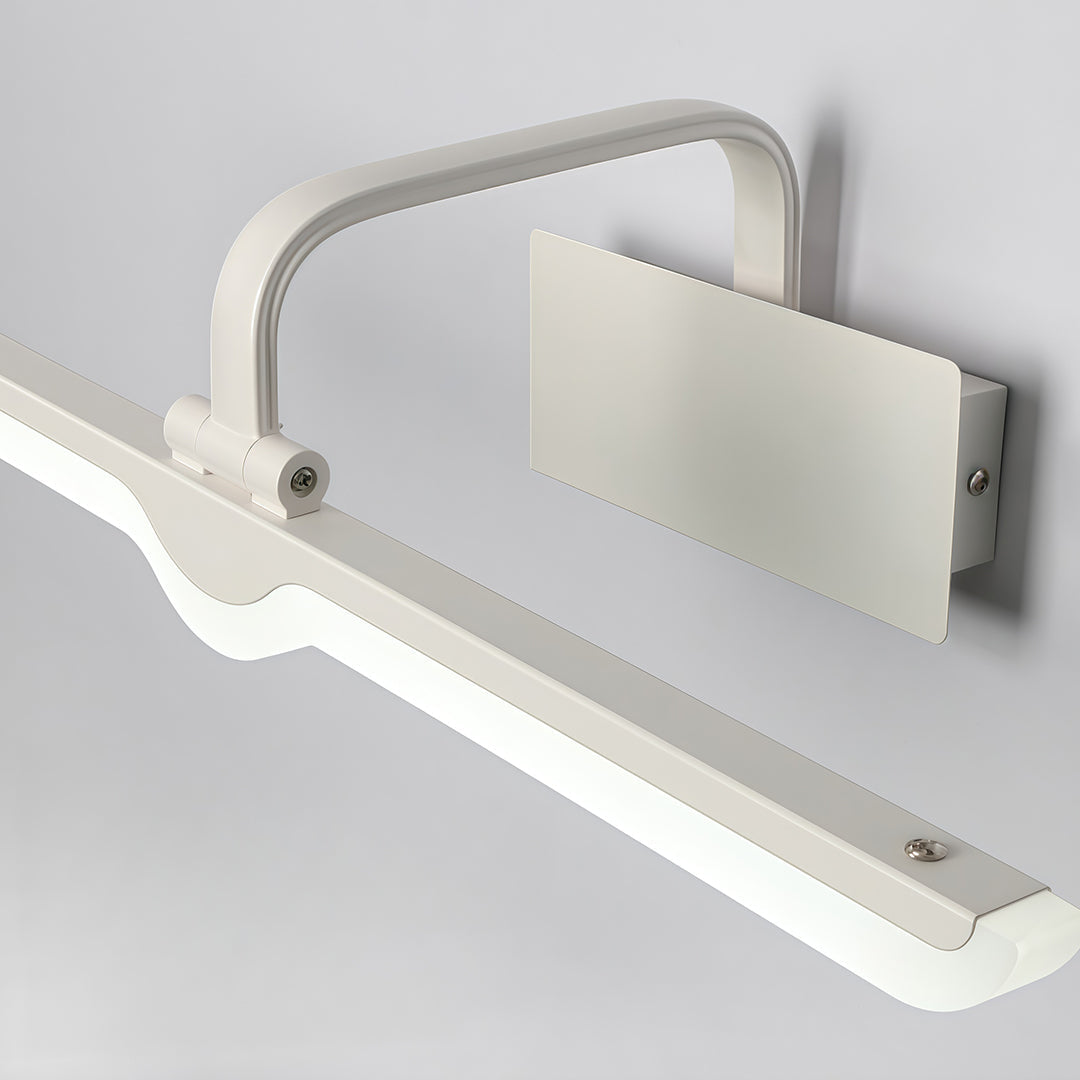 Modern LED Vanity Light Bar — White Aluminum, 180° Adjustable, 18W, 3-Step Dimming, 12.2" / 16.9" / 20.9"