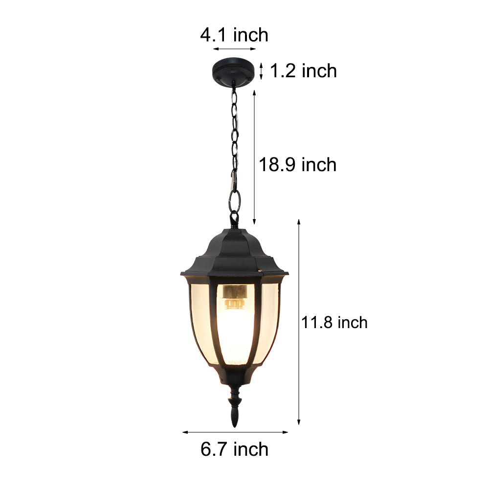 European Style Outdoor Chandeliers: Antique Aluminum Waterproof Glass Design