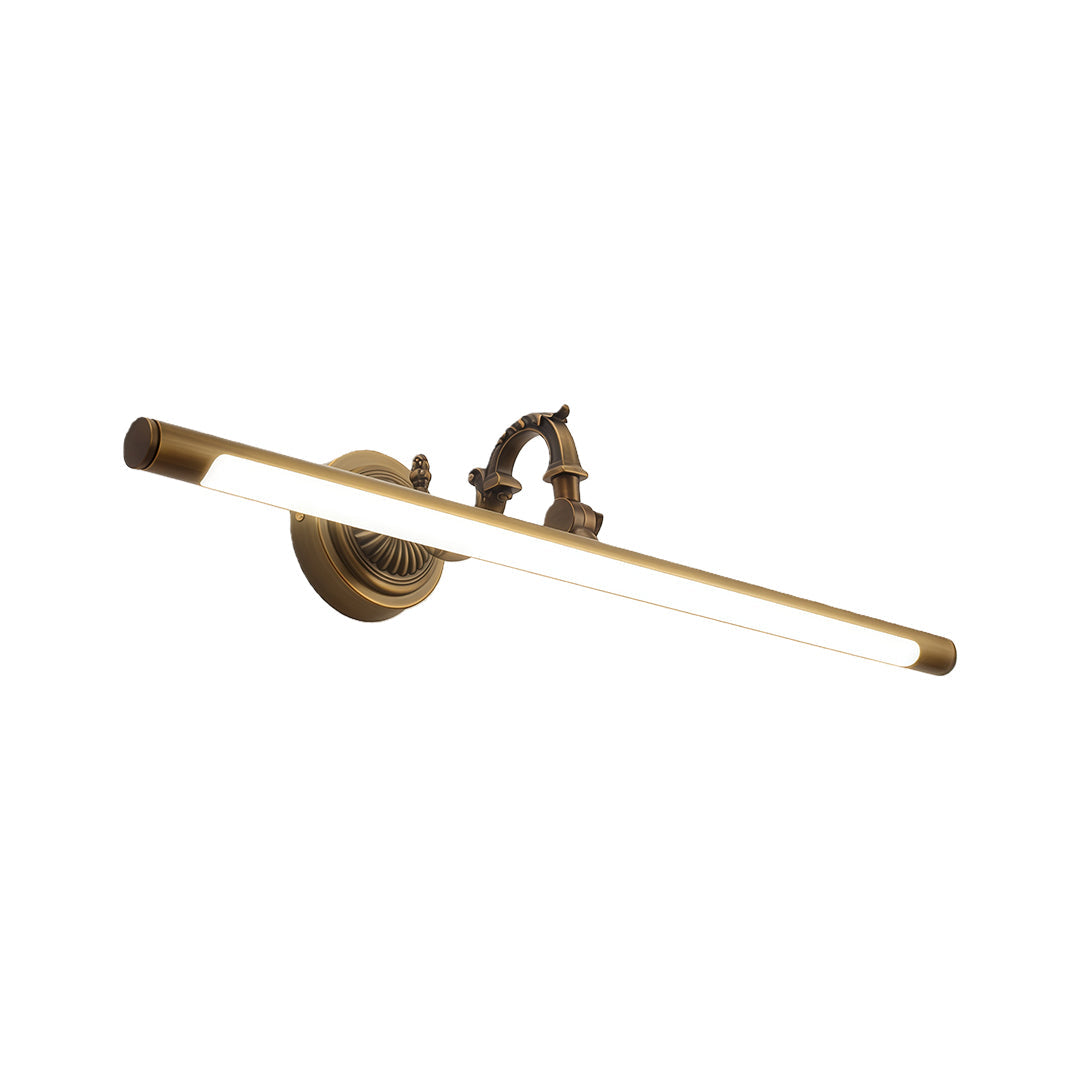Brass Tube LED Vanity Light Bar — Full Copper, 8W/12W/16W, Dual Color Temperature, 45cm/58cm/75cm