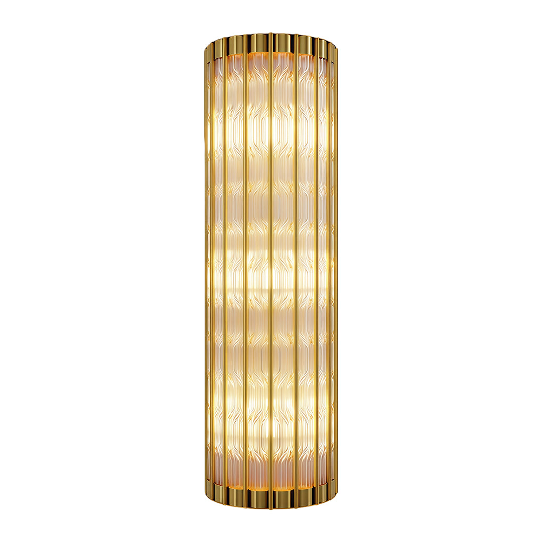 Linear Wall Sconce — Solid Brass and Glass, E14, Hardwired, 15.7" or 23.6"