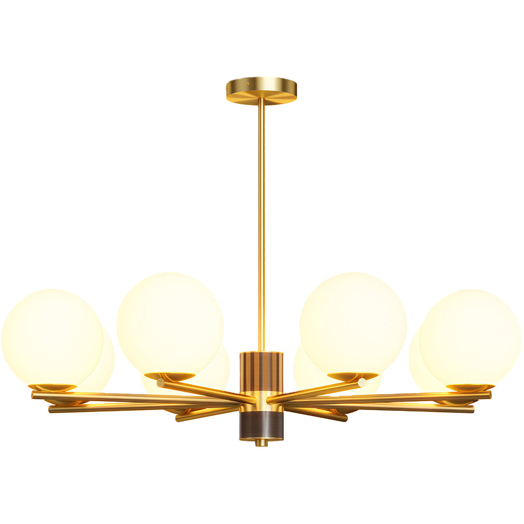 Asymmetrical Art Minimalist Chandelier — Full Copper, Transparent Glass Shades, G9, 3-, 6-, or 8-Light