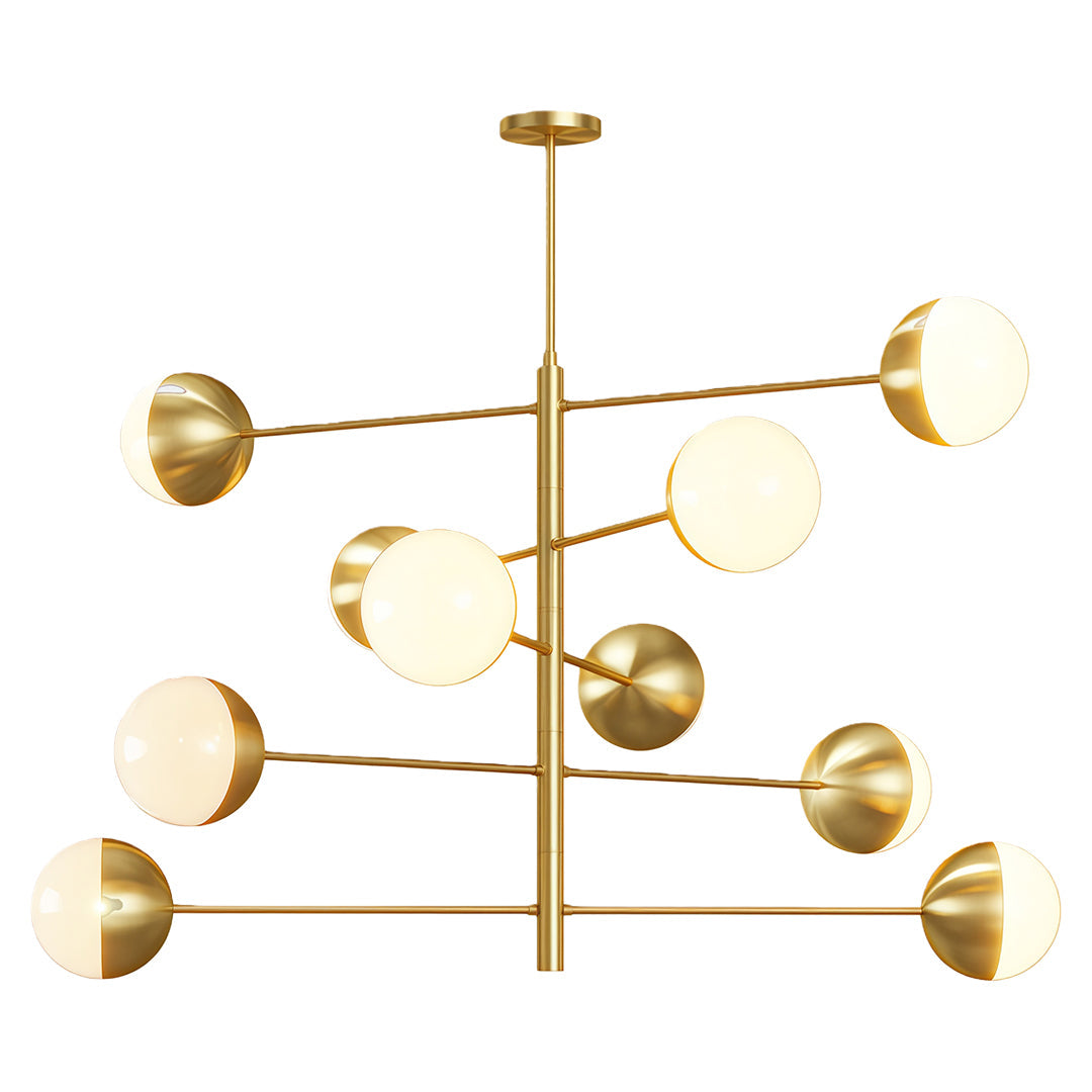Magic Bean Globe Chandelier — Solid Copper Frame, Clear Glass Shades, G9, 35.4" / 39.4" / 43.3"