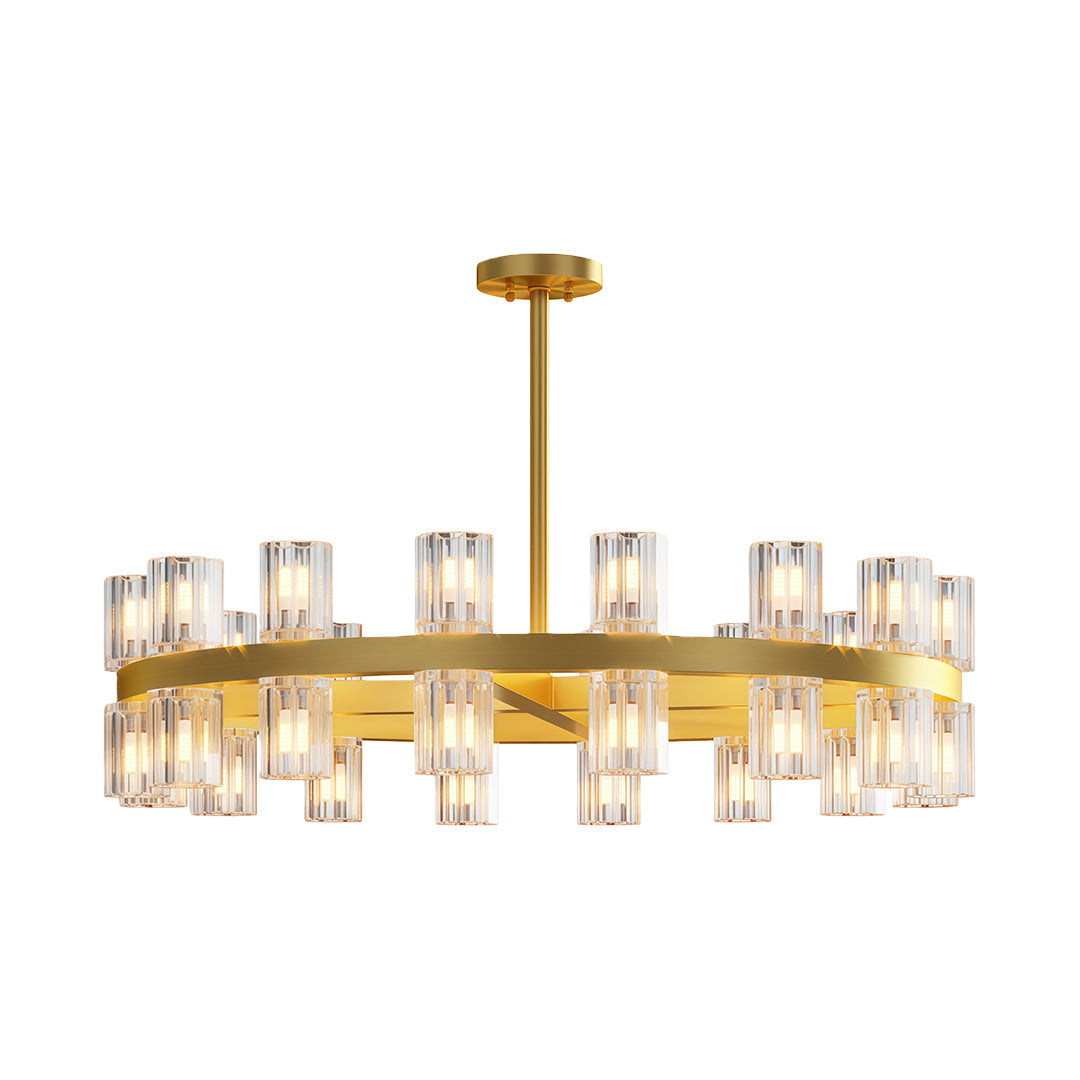 Multi-Tier Crystal Chandelier — Solid Copper Frame, 24- to 48-Light, G4, Black / Chrome / Copper Finish