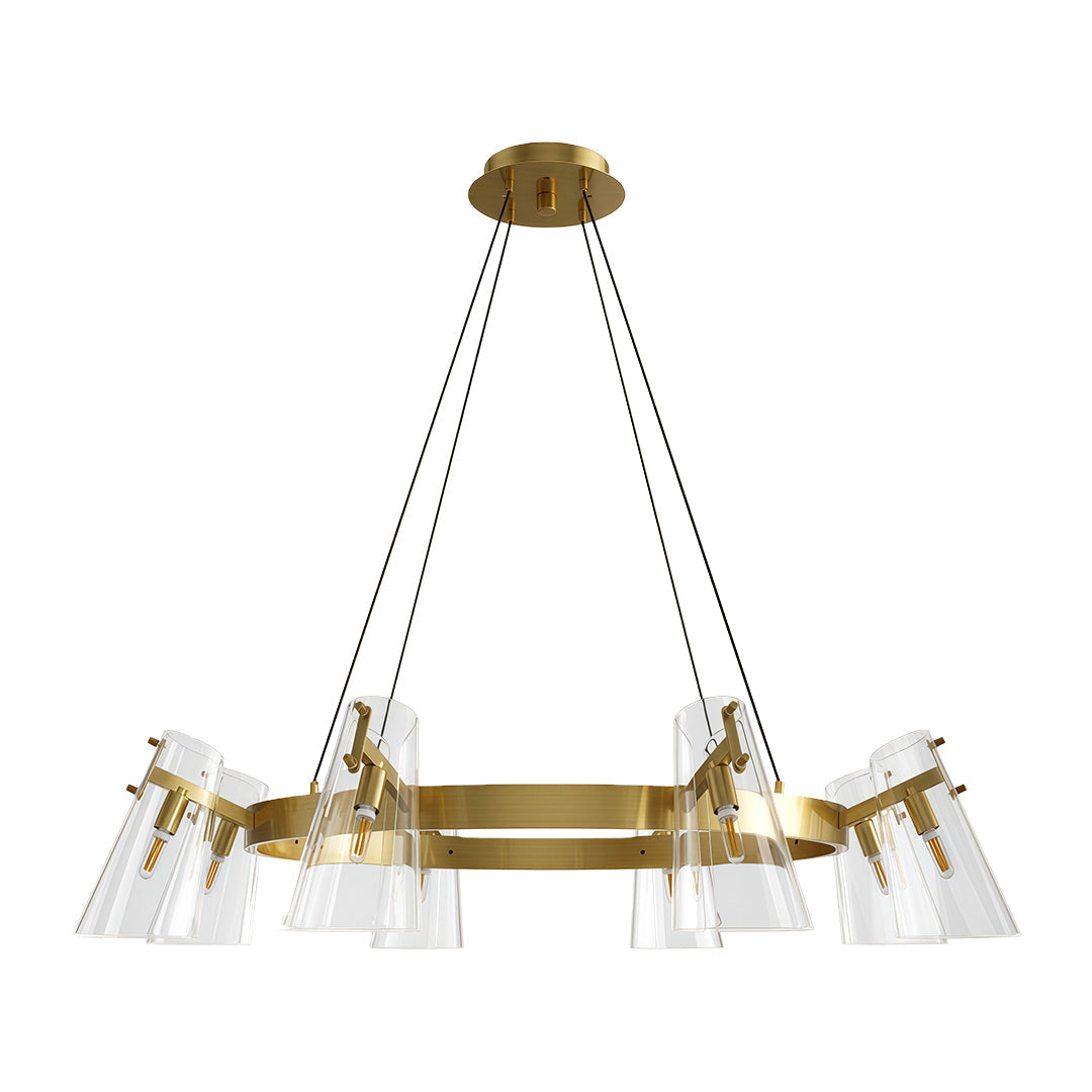 Modern Cluster Chandelier — All-Copper Frame, Acrylic Shade, G9, 6- or 8-Light, Copper / Chrome / Black