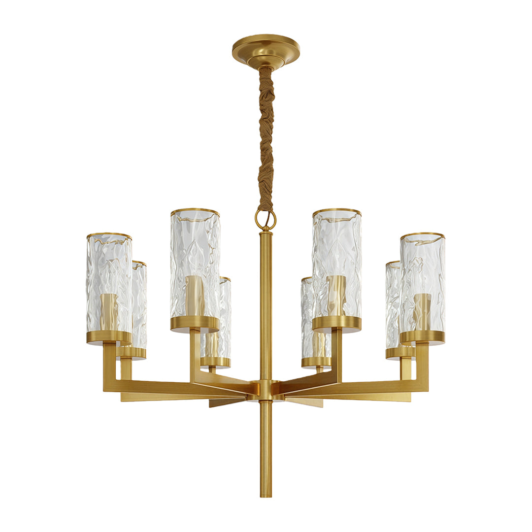 Minimalist Cluster Island Chandelier — Transparent Glass, Full Copper Frame, E14, 6/8/10/15-Light
