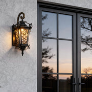Antique Lantern Outdoor Wall Sconce — Aluminum and Glass, E27, IP55 Weatherproof, Retro