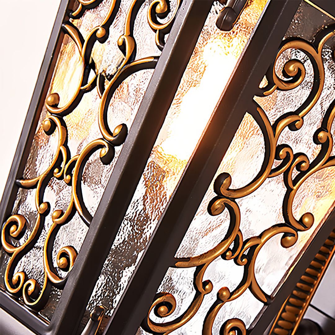 Antique Lantern Outdoor Wall Sconce — Aluminum and Glass, E27, IP55 Weatherproof, Retro