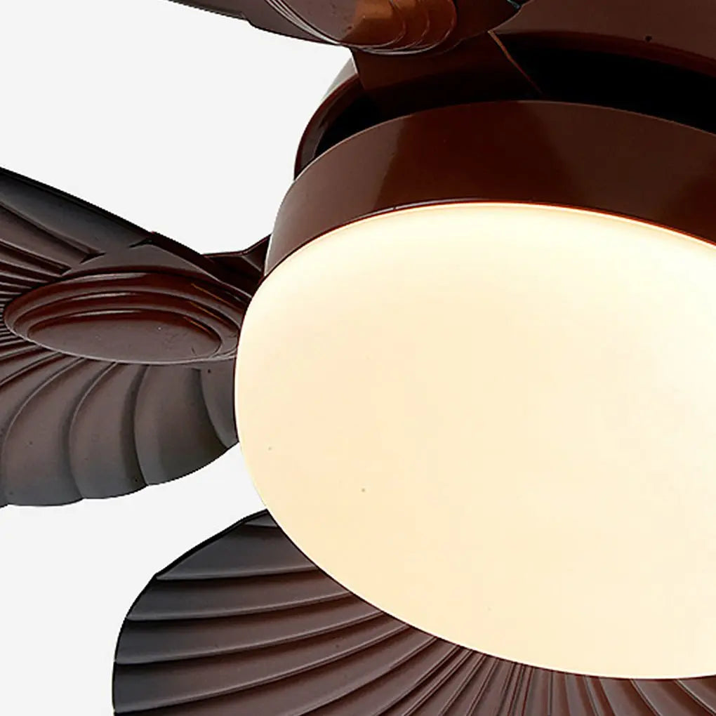 Retro Antique LED Ceiling Fan Lamp with Remote Control and Three Color Dimming Luxe